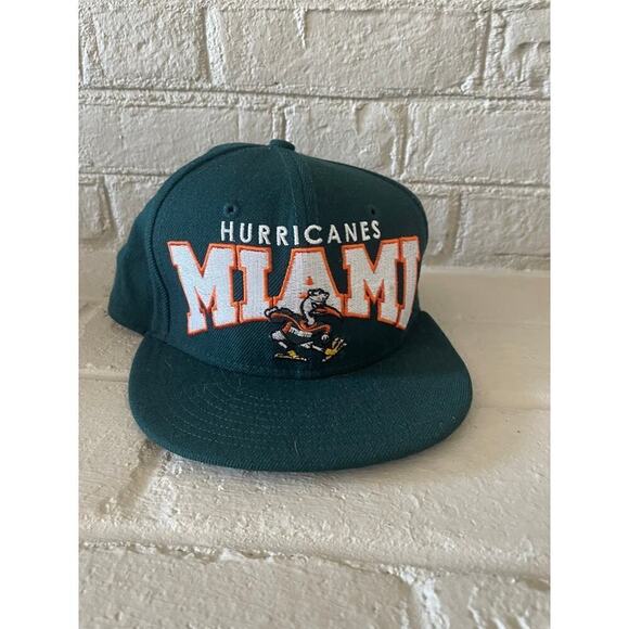 New Era Miami Hurricanes Green 59FIFTY Fitted Hat Stanley 17 Snapback Hat - Picture 1 of 6
